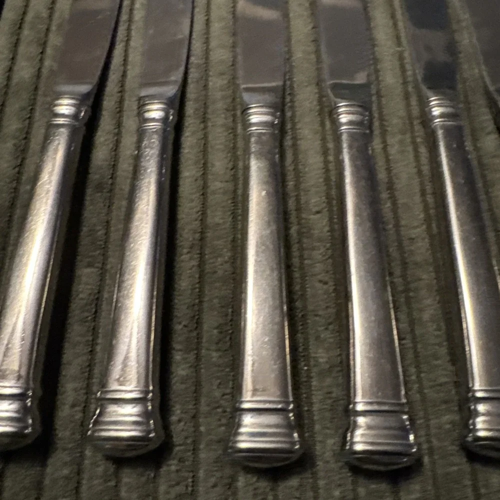 Lenox Eternal Dinner Knives Set of 8 Stainless Steel Serrated Flatware